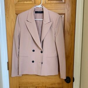 Zara Women's Blush Double-Breasted Blazer